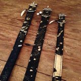 American Cowhide acid dyed blk/gold