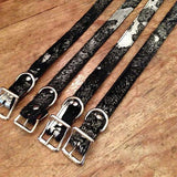 American Cowhide acid dyed blk/silver plain