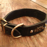 Bulldog Motif Antique Dog Collar