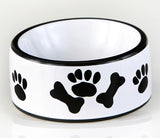 Black and White Dog & Cat Bowls & Dog Treat Jars