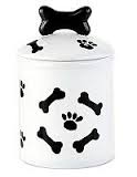 Black and White Dog & Cat Bowls & Dog Treat Jars