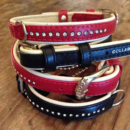 Stack of Single Brilliance dog collars