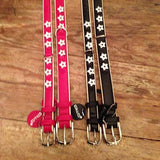Lage and Medium Stars dog collars side by side