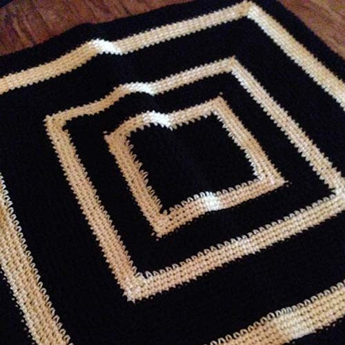 Dogquette Blanket DO1044 Black/Pale Yellow 30"x30"
