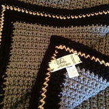 Dogquette BlanketDO1046 corner detailGrey/Black/Creme 31"x31"