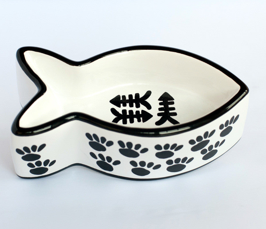 Black and white dog sales bowls