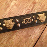 Bulldog Motif Antique Dog Collar