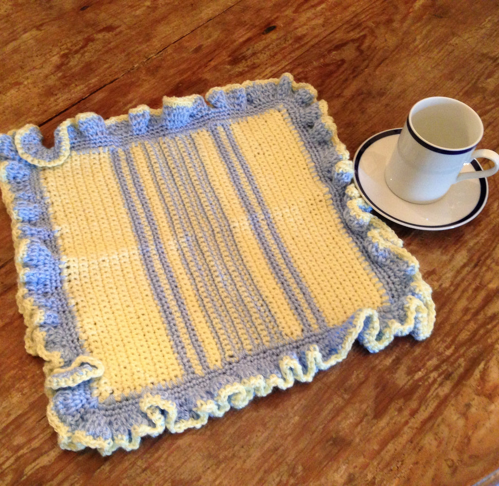 Teacups&Toys T&T201 Yellow/Blue with ruffle 17"x17"