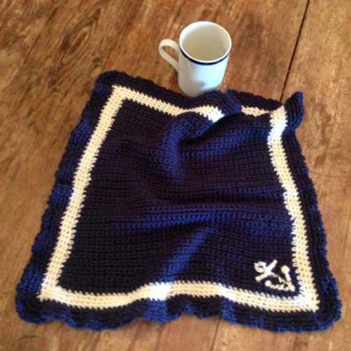 Teacups&Toys T&T208 Navy/Creme border and Anchor detail size 17"x17"